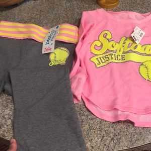 Justice yoga pants and long sleeve shirt